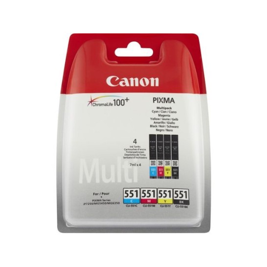 CANON CLI-551 Inktcartridge Multipack Zwart en kleur