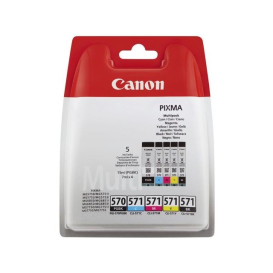 CANON PGI-570 / CLI-571 Inktcartridge Zwart en kleur (set 5 stuks)