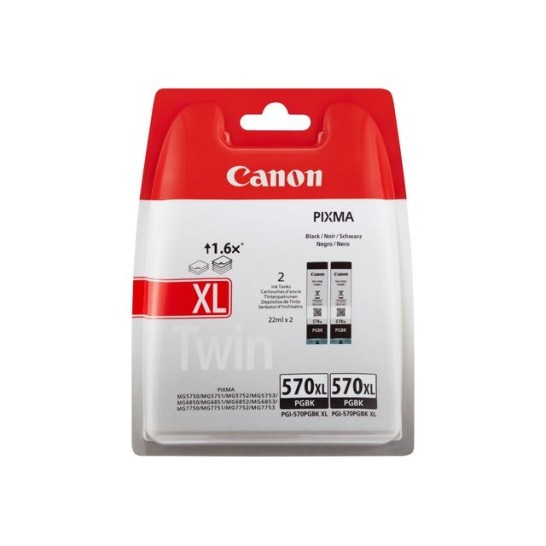 CANON PGI-570XL Inktcartridge Zwart (set 2 stuks)