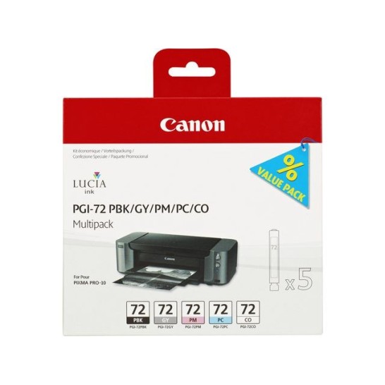 CANON PGI-72 Inktcartridge Zwart Grijs en Kleur (pak 5 stuks)