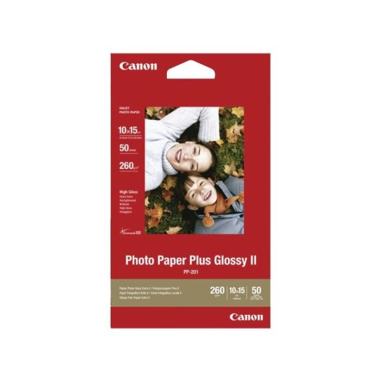CANON Plus Glossy II Fotopapier voor Inkjet 100 x 150 mm 260 g/m² Wit Glanzend 50 vel (pak 50 vel)
