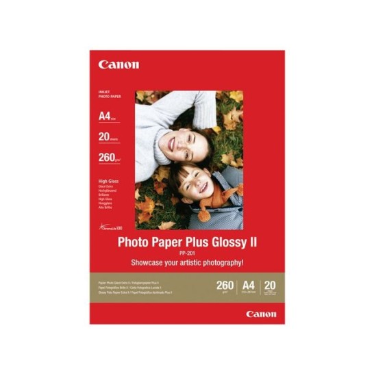 CANON Plus Glossy II Fotopapier voor Inkjet A4 245 g/m² Wit Glanzend 20 vel (pak 20 vel)