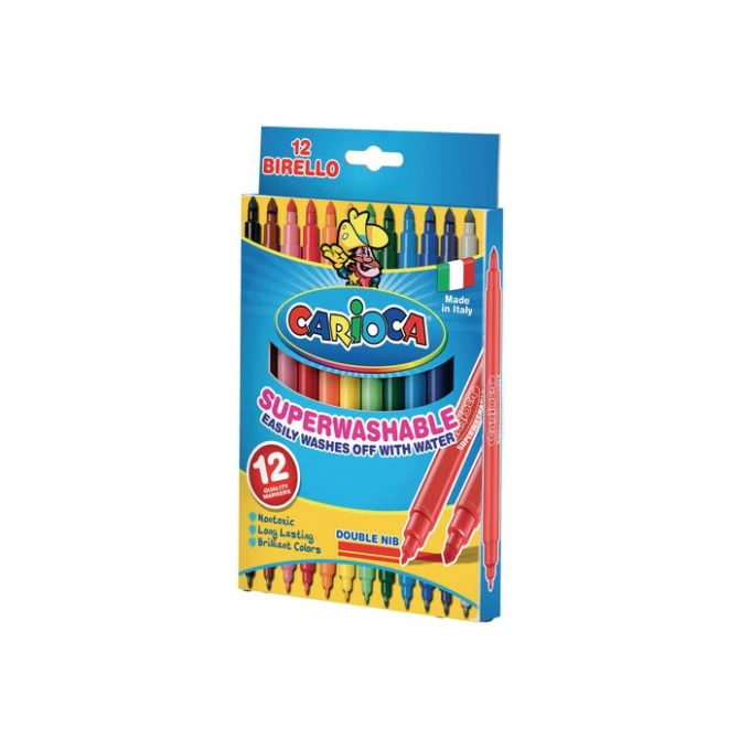Carioca Viltstift dubbel Birello assorti (pak 12 stuks) Carioca Viltstift dubbel Birello assorti (pak 12 stuks)