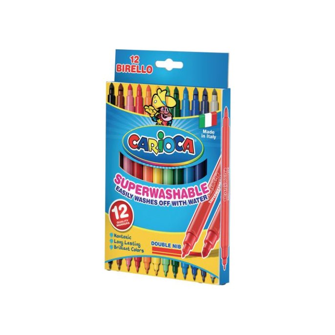 CARIOCA Viltstift dubbel Birello assorti (pak 12 stuks) CARIOCA Viltstift dubbel Birello assorti (pak 12 stuks)