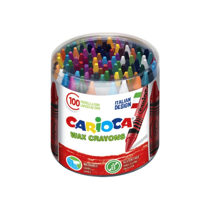 CARIOCA Waskrijt assorti (pak 100 stuks) CARIOCA Waskrijt assorti (pak 100 stuks)