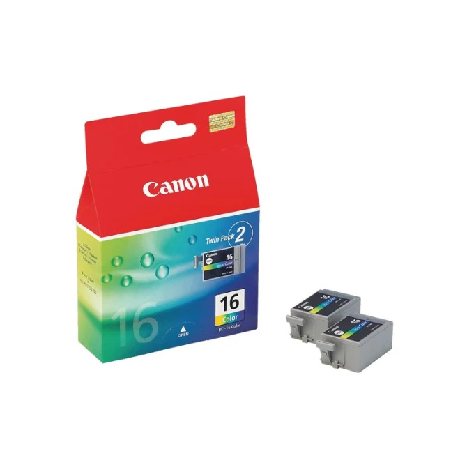 Canon BCI-16 / 9818A002 Inktcartridge. 2 Pack. Kleur (pak 2 stuks)