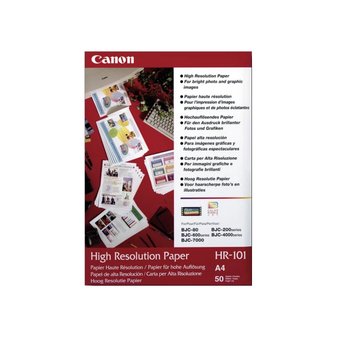 CANON HR101 Fotopapier A4 Wit (pak 50 vel) CANON HR101 Fotopapier A4 Wit (pak 50 vel)