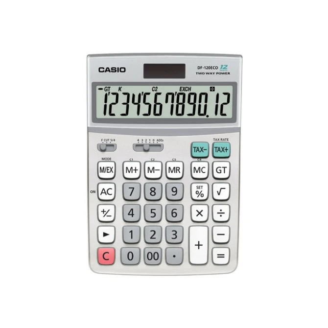 CASIO DF-120ECO Bureaurekenmachine 12-Cijferig Wit