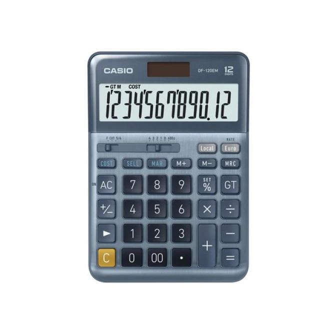 CASIO DF-120EM Bureaurekenmachine Groot 12-cijferig Blauw