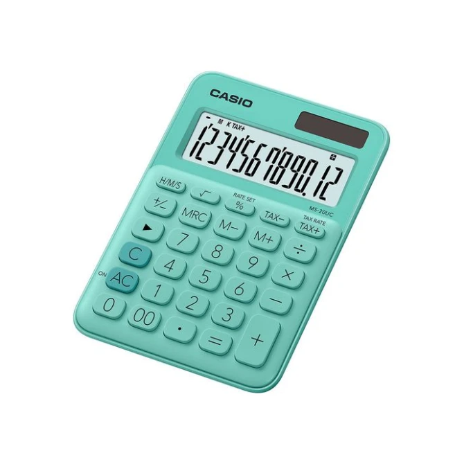 CASIO MS-20UC Bureaurekenmachine 12-Cijferig Groen CASIO MS-20UC Bureaurekenmachine 12-Cijferig Groen
