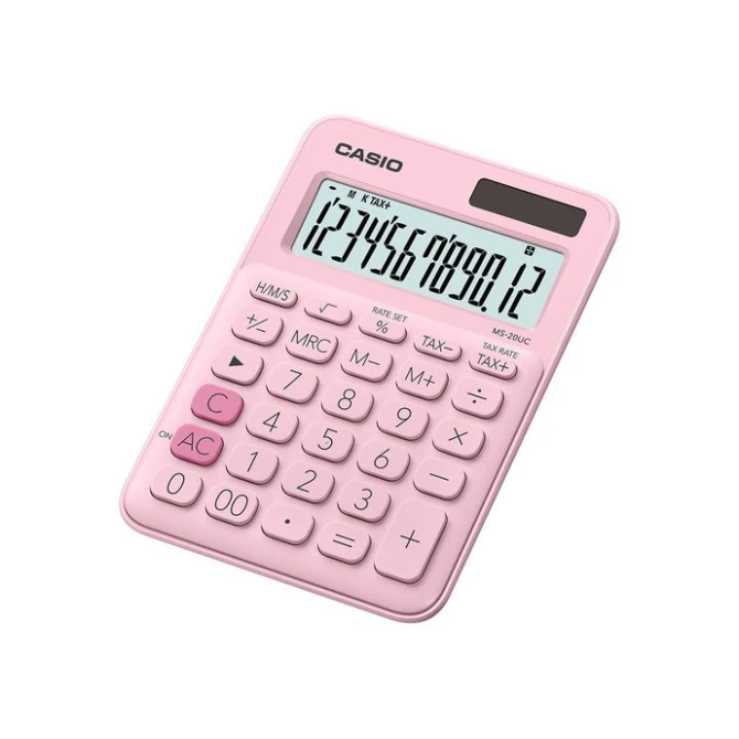 CASIO MS-20UC Bureaurekenmachine 12-cijferig Roze CASIO MS-20UC Bureaurekenmachine 12-cijferig Roze