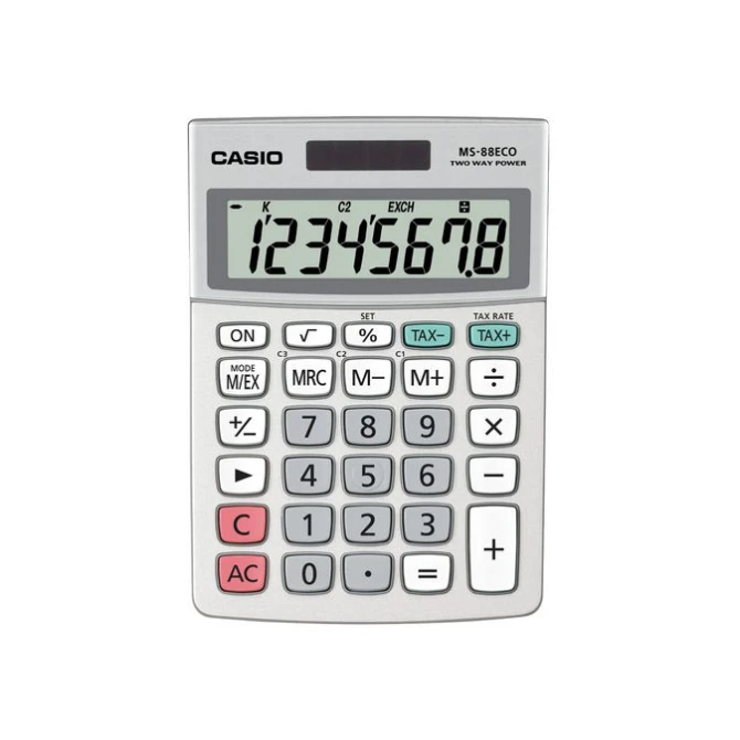 CASIO MS-88ECO Solar Bureaurekenmachine 8-Cijferig Wit