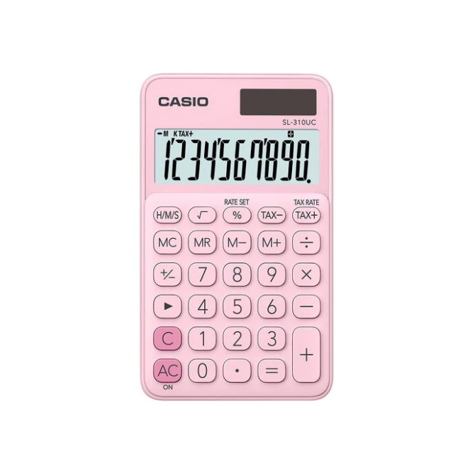 CASIO SL-310UC Rekenmachine 10-cijferig display Roze CASIO SL-310UC Rekenmachine 10-cijferig display Roze