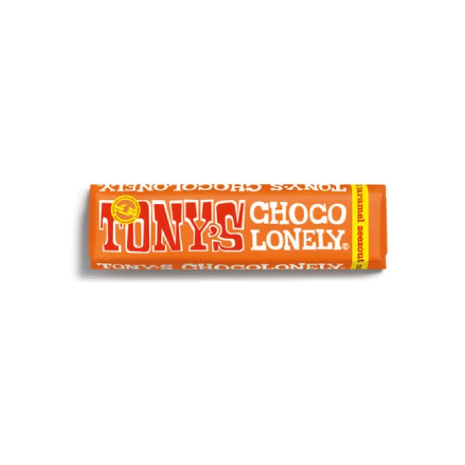 Tony's Chocolonely Chocoladereep Karamel Zeezout 47gram (doos 35 stuks)