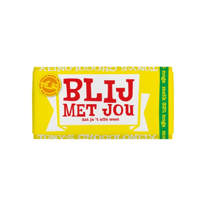 Chocoladereep Tonys 180gr blij met jou
