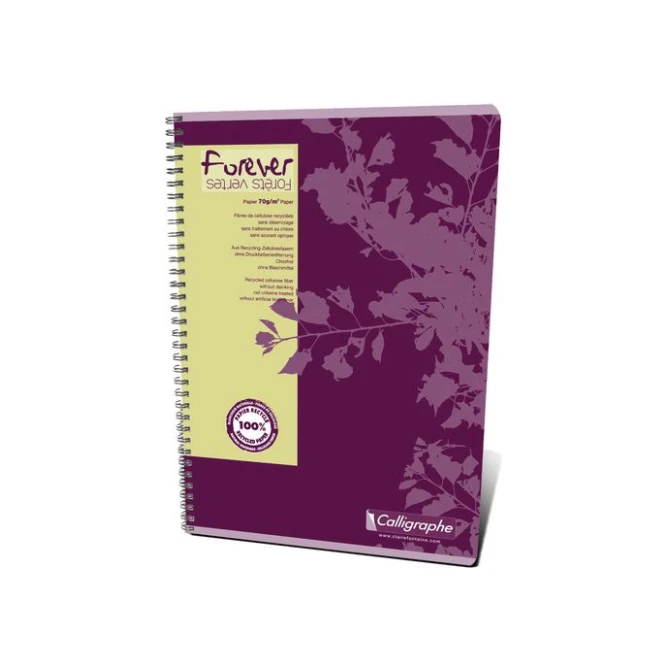 Clairefontaine Forever Spiraalblok A4 Gelinieerd Rood en lila (pak 5 x 90 vel)