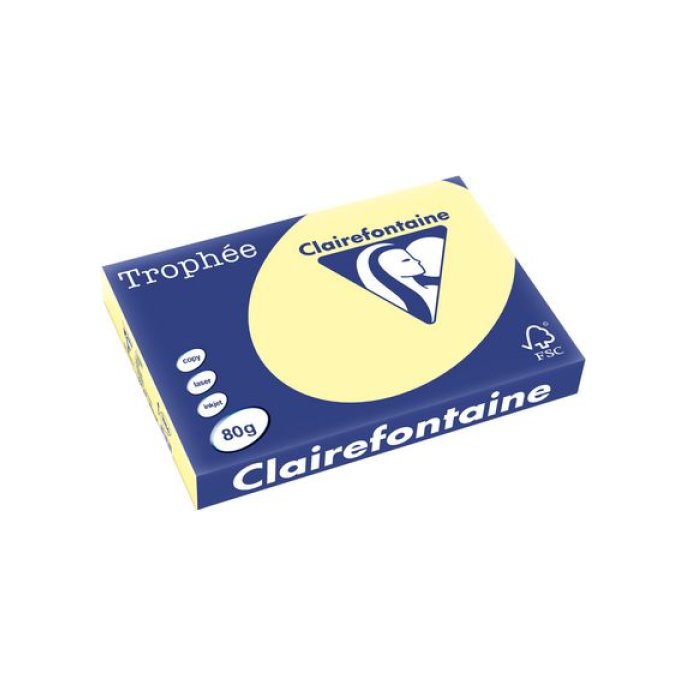 Clairefontaine Multifunctioneel Papier A3 80 g/m² Kanariegeel (pak 500 vel) Clairefontaine Multifunctioneel Papier A3 80 g/m² Kanariegeel (pak 500 vel)