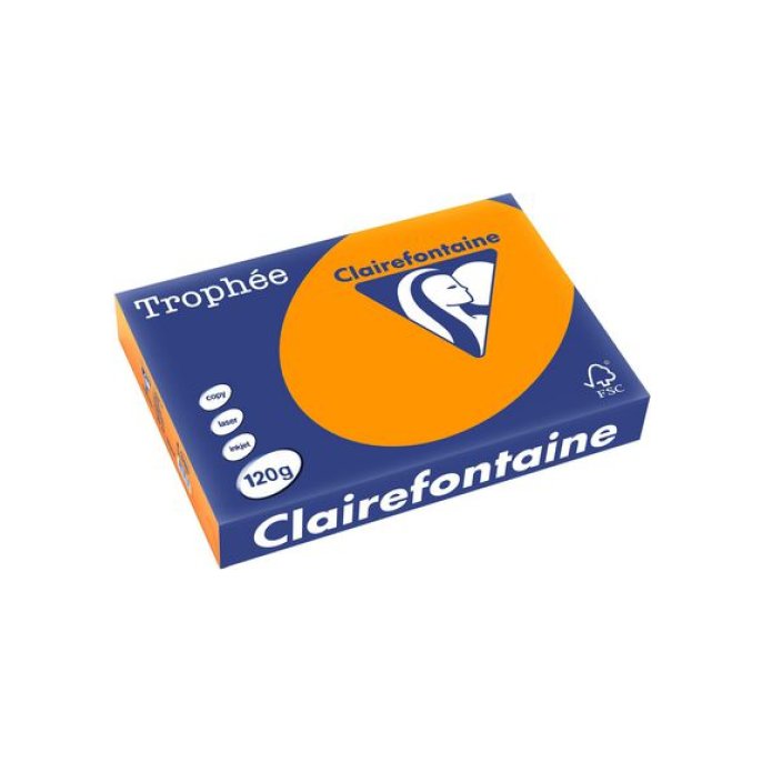 Clairefontaine Multifunctioneel Papier A4 120 g/m² Oranje (pak 250 vel) Clairefontaine Multifunctioneel Papier A4 120 g/m² Oranje (pak 250 vel)