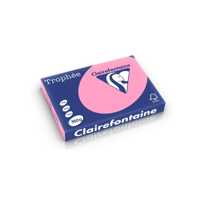 CLAIREFONTAINE Trophée Gekleurd Papier A3 160 g/m² Felroze (1 pak x 250 vellen)