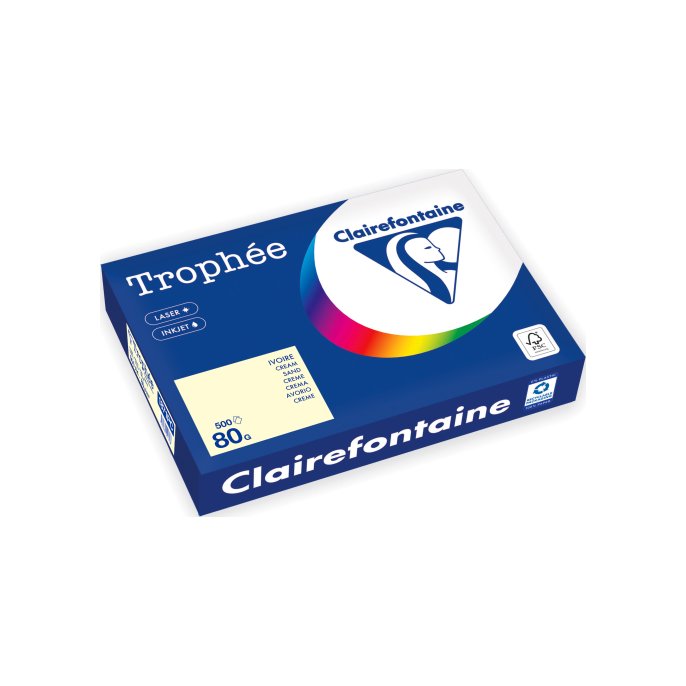 Clairefontaine Trophée Gekleurd Papier A4 80 g/m² Creme (pak 500 vel)