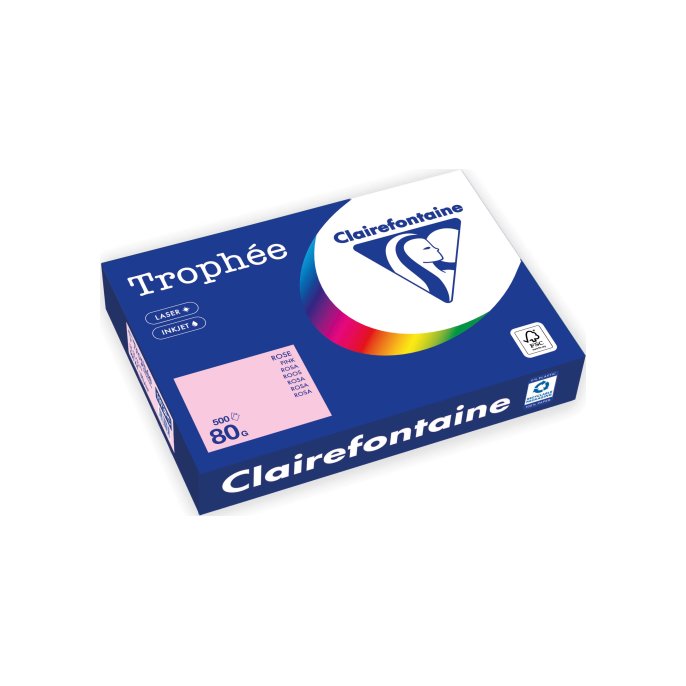Clairefontaine Trophée Gekleurd Papier A4 80 g/m² Flamingo roze (pak 500 vel) Clairefontaine Trophée Gekleurd Papier A4 80 g/m² Flamingo roze (pak 500 vel)