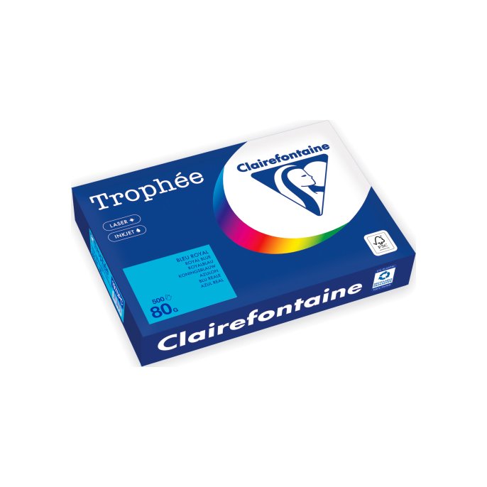 Clairefontaine Trophée Gekleurd Papier A4 80 g/m² azuurblauw (pak 500 vel) Clairefontaine Trophée Gekleurd Papier A4 80 g/m² azuurblauw (pak 500 vel)