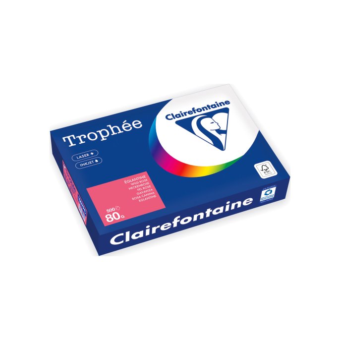 Clairefontaine Trophée Gekleurd Papier A4 80 g/m² roze (pak 500 vel) Clairefontaine Trophée Gekleurd Papier A4 80 g/m² roze (pak 500 vel)