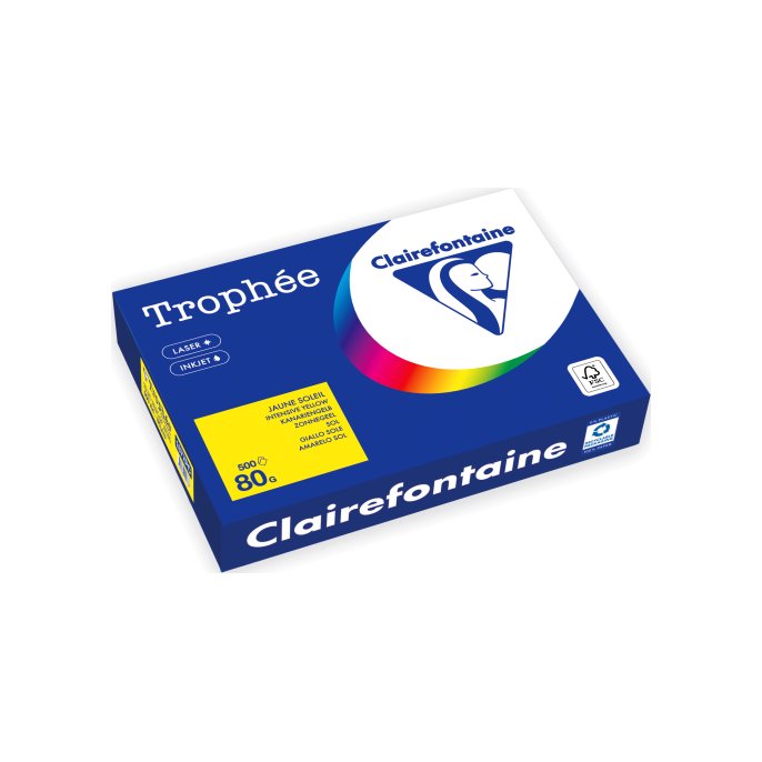 Clairefontaine Trophée Gekleurd Papier A4 80 g/m² zonne geel (pak 500 vel) Clairefontaine Trophée Gekleurd Papier A4 80 g/m² zonne geel (pak 500 vel)