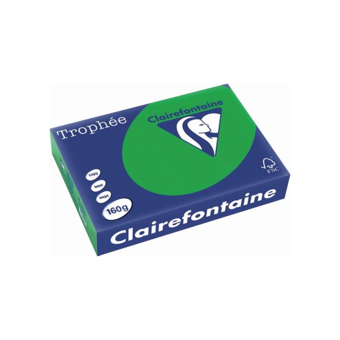 Clairefontaine Trophée Papier A4 160 g/m² Biljartgroen (pak 250 vel) Clairefontaine Trophée Papier A4 160 g/m² Biljartgroen (pak 250 vel)