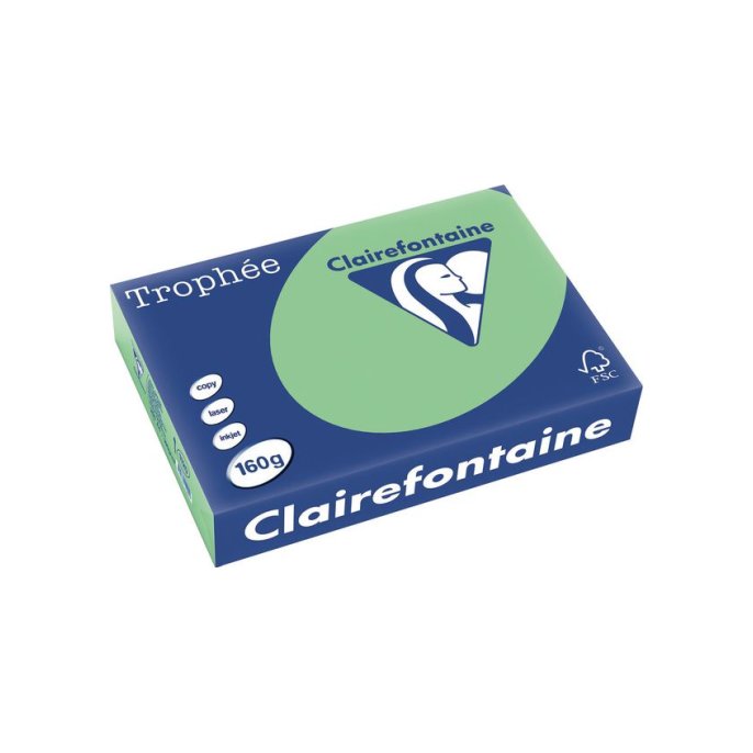 Clairefontaine Trophée Papier A4 160 g/m² Natuurgroen (pak 250 vel) Clairefontaine Trophée Papier A4 160 g/m² Natuurgroen (pak 250 vel)