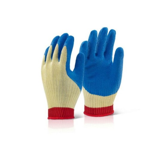 Click Handschoen Kevlar Maat L Blauw met Geel en Rood (paar 2 stuks)
