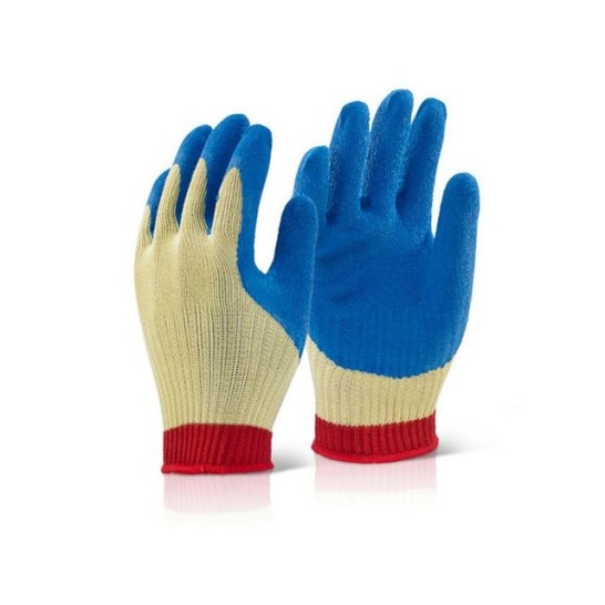 Click Handschoen Kevlar Maat XL Blauw met Geel en Rood (paar 2 stuks)