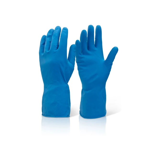 Click Huishoudhandschoenen Latex Blauw Large (doos 10 stuks)