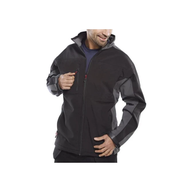 Click Softshell Jas Maat XL Zwart met Grijs Click Softshell Jas Maat XL Zwart met Grijs