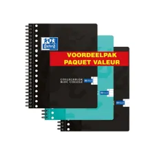 Collegeblok Oxford A5+ lijn ass/pk3