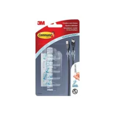 Command™ -snoerklemmetjes rond en doorzichtig 4 klemmetjes 5 kleine strips (pak 4 stuks)
