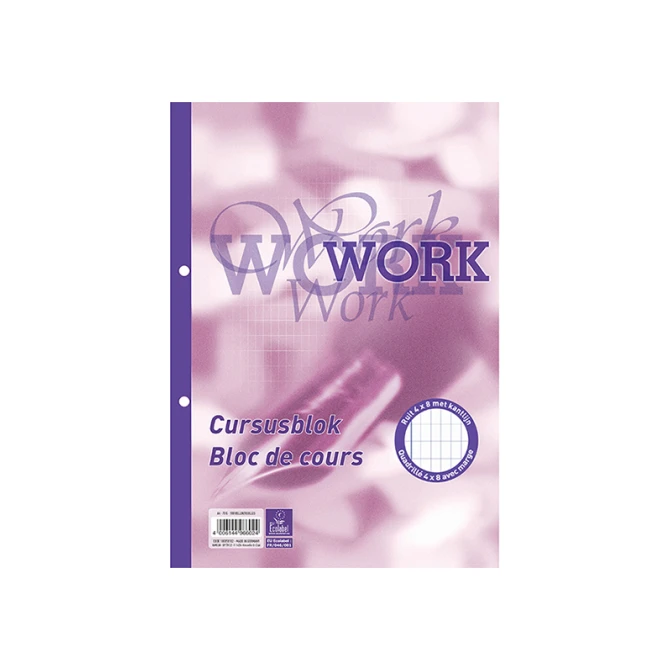 Cursusblok Work A4 ruit 4x8