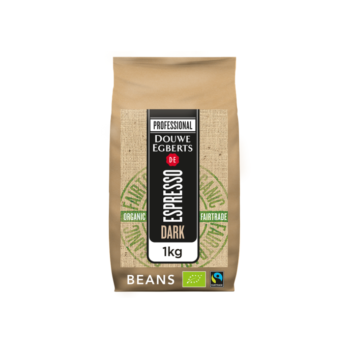 DE Espressobonen Dark Roast Biologisch Fairtrade 1KG DE Espressobonen Dark Roast Biologisch Fairtrade 1KG