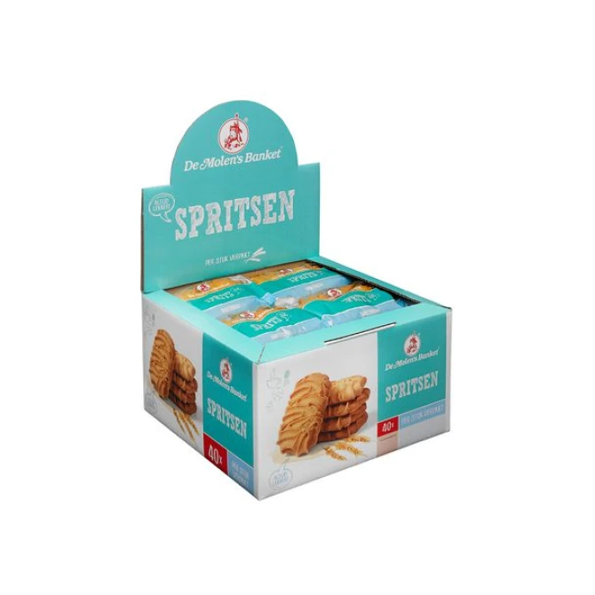 De Molen's Banket Spritsen koek (doos 40 stuks)