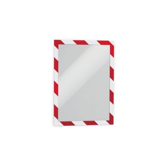 DURABLE Duraframe Security Zelfklevend Kader A4 Magnetisch Rood wit (pak 2 stuks)