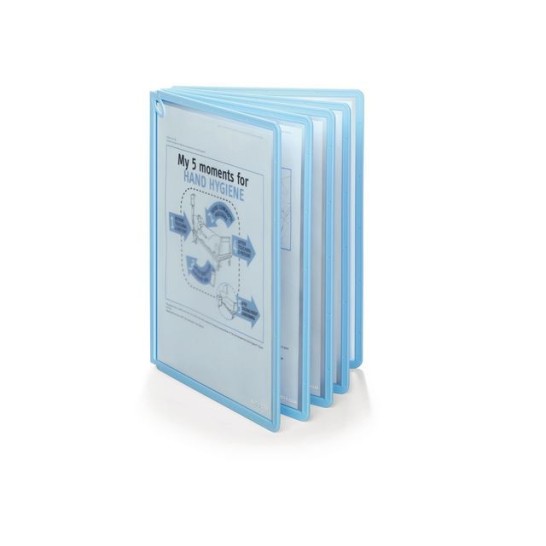 DURABLE Sherpa® Bact-O-Clean Wall 10 Zichtpanelen Antibacterieel voor A4 Blauw (pak 5 stuks)