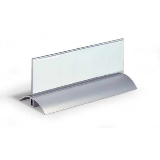 DURABLE Tafelnaambordje 61 x 210 mm Aluminium / Transparant (pak 2 stuks)