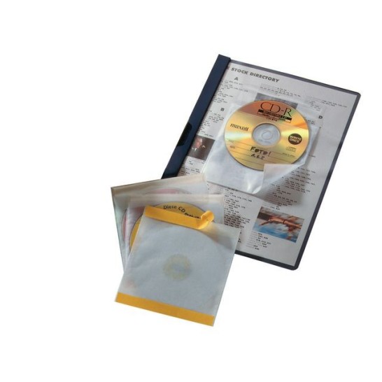DURABLE Zelfklevende Fix CD/DVD hoes Transparant (pak 10 stuks)