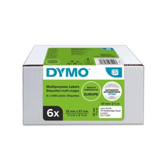DYMO 11354 Etiket 32 x 57 mm (pak 6 rollen)