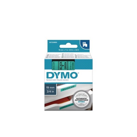 DYMO D1 labeltape 19 mm Zwart op groen 45809