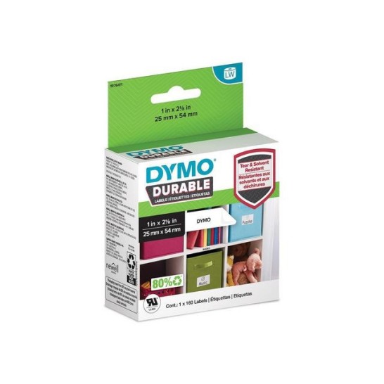 DYMO LW Labels 25 x 54 mm Papier Zwart op Wit (rol 160 stuks)
