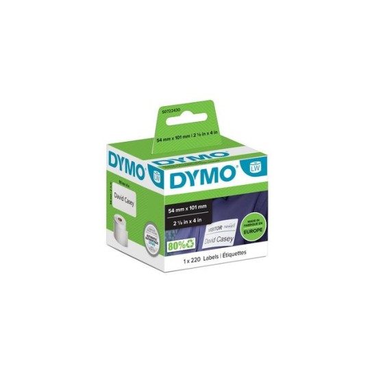 DYMO LW Verzendlabels Papier 54 x 101 mm Zwart op Wit (rol 220 stuks)