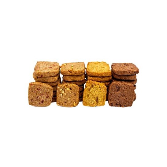 De KOEKFABRIEK Koekjes Mix 4 smaken Chocolate Chip Kaneel Havermout Gember Hazelnoot Speculaas (pak 1000 gram)