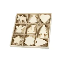 Creotime Decoratiehanger Kerst hout (doos 72 stuks)