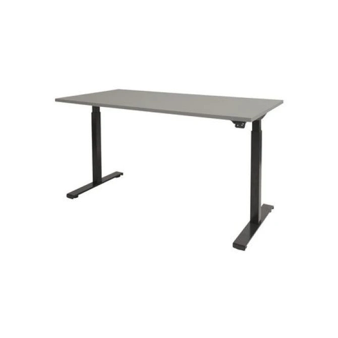 Dextro Basic Verstelbaar Bureau 120 x 80 cm Lichtgrijs Zwart